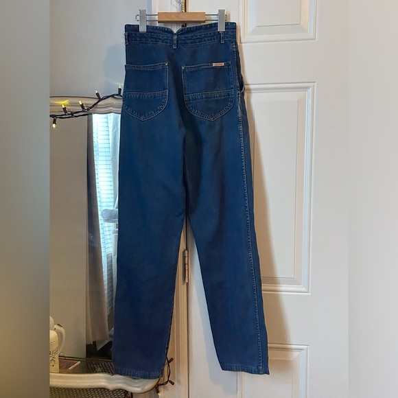 Denim - 1980's High Waist Pleated Blue Denim Jeans / "Marie France" / Size: 27" x 29